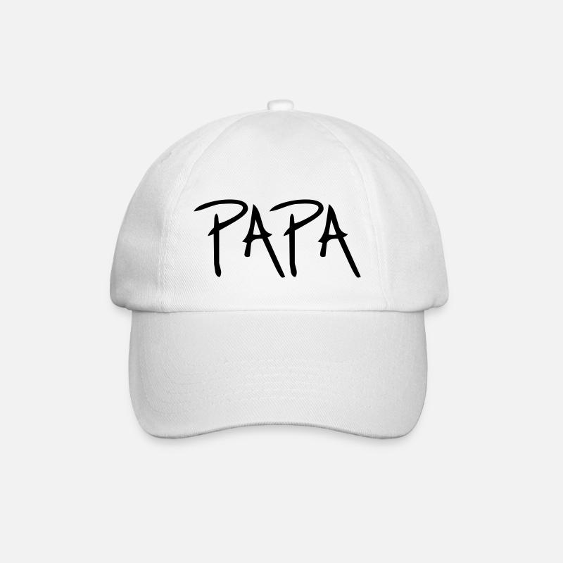 Papa - Baseballkappe - Weiß/Weiß