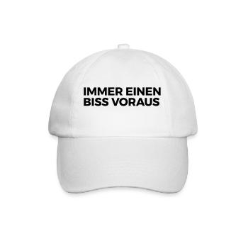 immer einen Biss voraus - Baseballkappe - Weiß/Weiß - Vorne