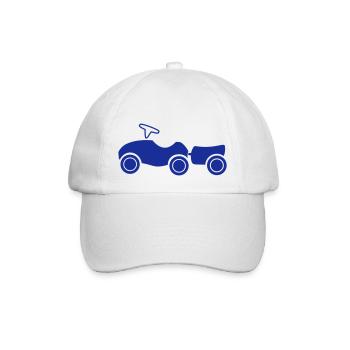 Rutscheauto mit Anhänger - Baseballkappe - Weiß/Weiß - Vorne