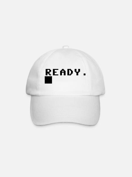 C-64 boot prompt - Baseball Cap - white/white