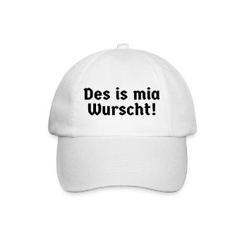 Bayern bayerisch Sprüche Bayer mia Wurscht EGAL - Baseballkappe - Weiß/Weiß - Vorne
