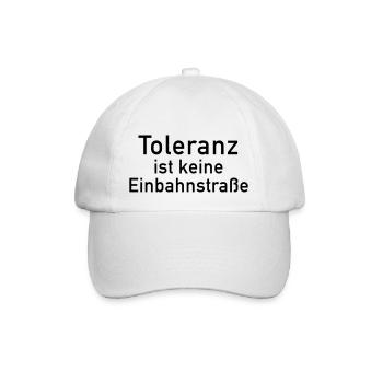 Toleranz Einbahnstraße Rücksicht Religion Respekt - Baseballkappe - Weiß/Weiß - Vorne