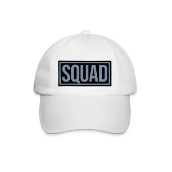 Text Squad Leader Schild - Baseballkappe - Weiß/Weiß - Vorne