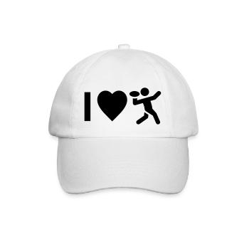 Design cool « I Love Football » pour lui et elle - Casquette classique - blanc/blanc - Devant
