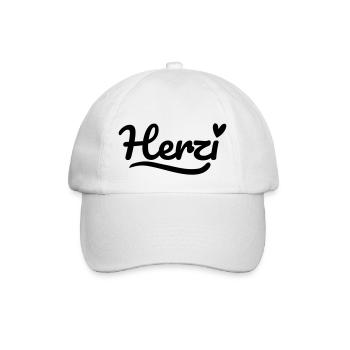 Herzi Schrift Herz - Baseballkappe - Weiß/Weiß - Vorne