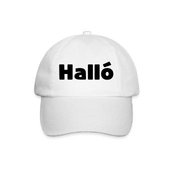 Icelandic Halló { Hello ) Íslenska Language - Baseball Cap - white/white - Front