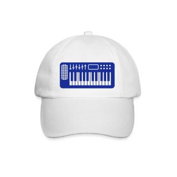 Synthesizer Keyboard Loud Techno DJ Music Party - Baseball Cap - white/white - Front