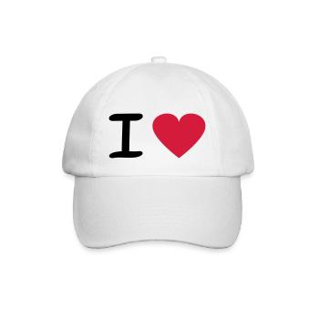 I Love - Baseballkappe - Weiß/Weiß - Vorne