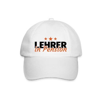 Lehrer Pension Ruhestand Rente Geschenk - Baseballkappe - Weiß/Weiß - Vorne