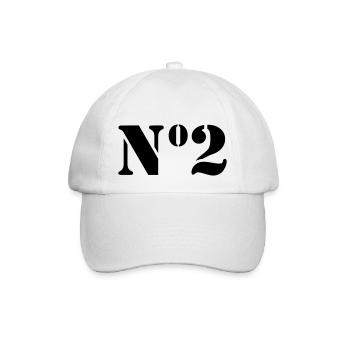 Number 2 / no2 - Baseball Cap - white/white - Front