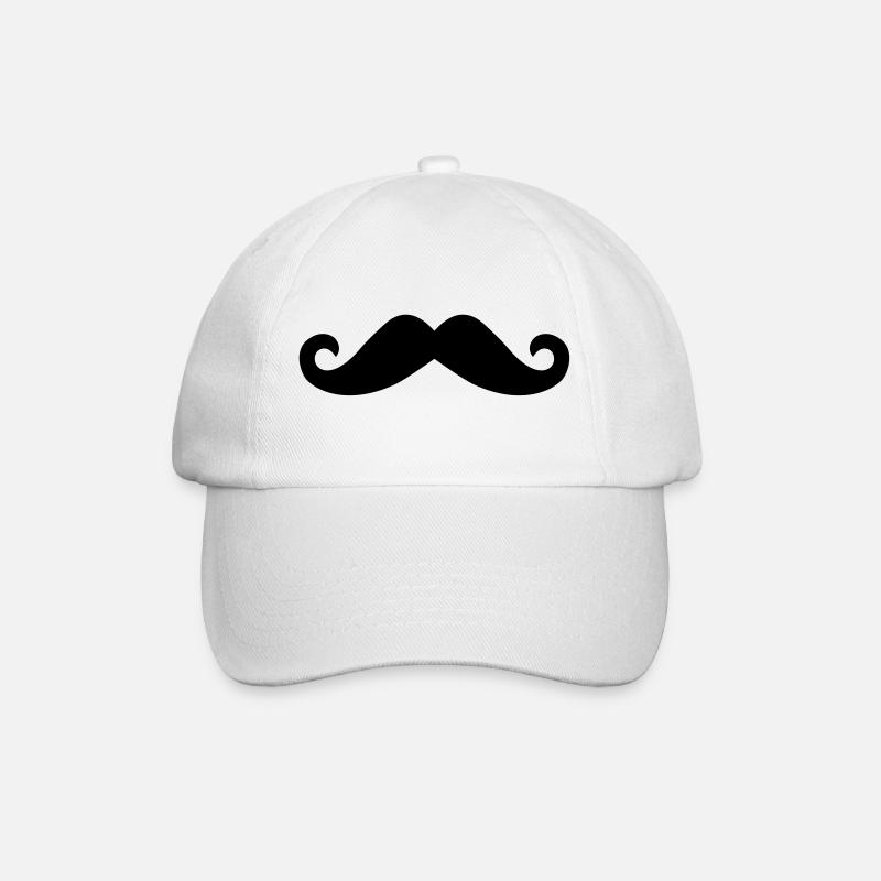 Schnurrbart - Baseballkappe - Weiß/Weiß