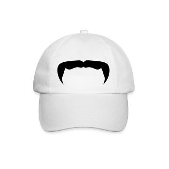 moustache mustache barbe beard12 hipster - Casquette classique - blanc/blanc - Devant