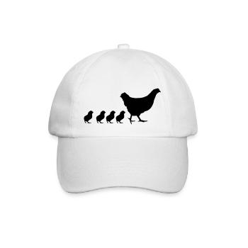 Poule avec sweet 4 poussins Mama - Casquette classique - blanc/blanc - Devant