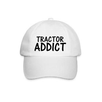 tractor addict - Baseball Cap - white/white - Front