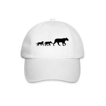 Lioness and lion cubs - Baseball Cap - white/white - Front
