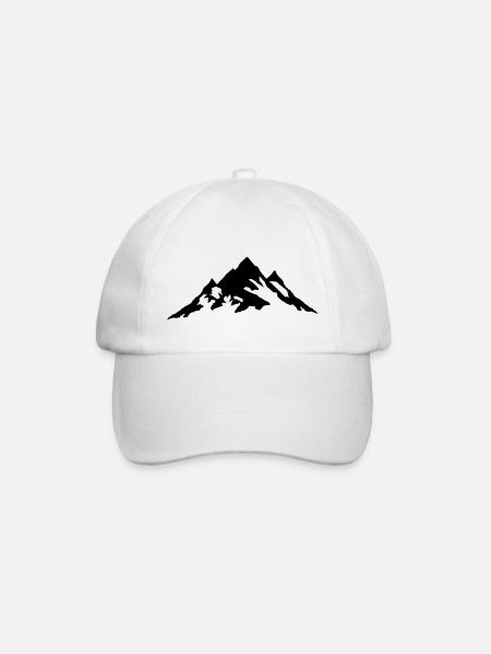 Mountain, Mountains - Baseball Cap - white/white