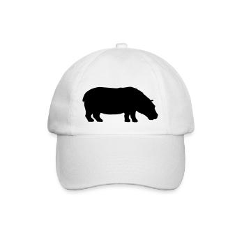 Silhouette silhouette hippopotame - Casquette classique - blanc/blanc - Devant