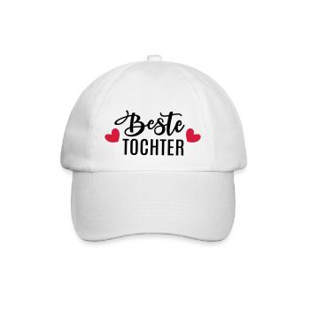 Beste Tochter Töchter Geschenkidee Geburtstag Herz - Baseballkappe - Weiß/Weiß - Vorne