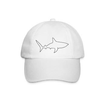 Shark oneline - Baseball Cap - white/white - Front