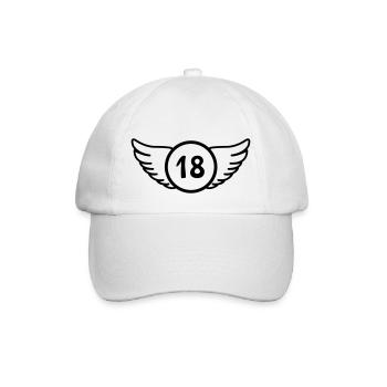 18 - Baseballkappe - Weiß/Weiß - Vorne