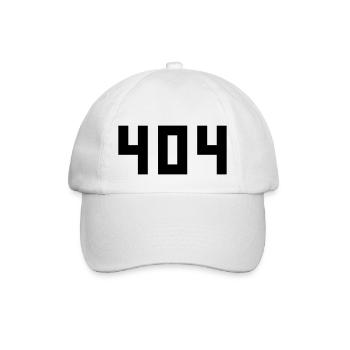 cool error 404 fehlermeldung falsch kein internet - Baseballkappe - Weiß/Weiß - Vorne