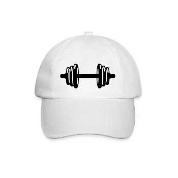 weight dumbbell bodybuilding fitness 00 - Baseball Cap - white/white - Front