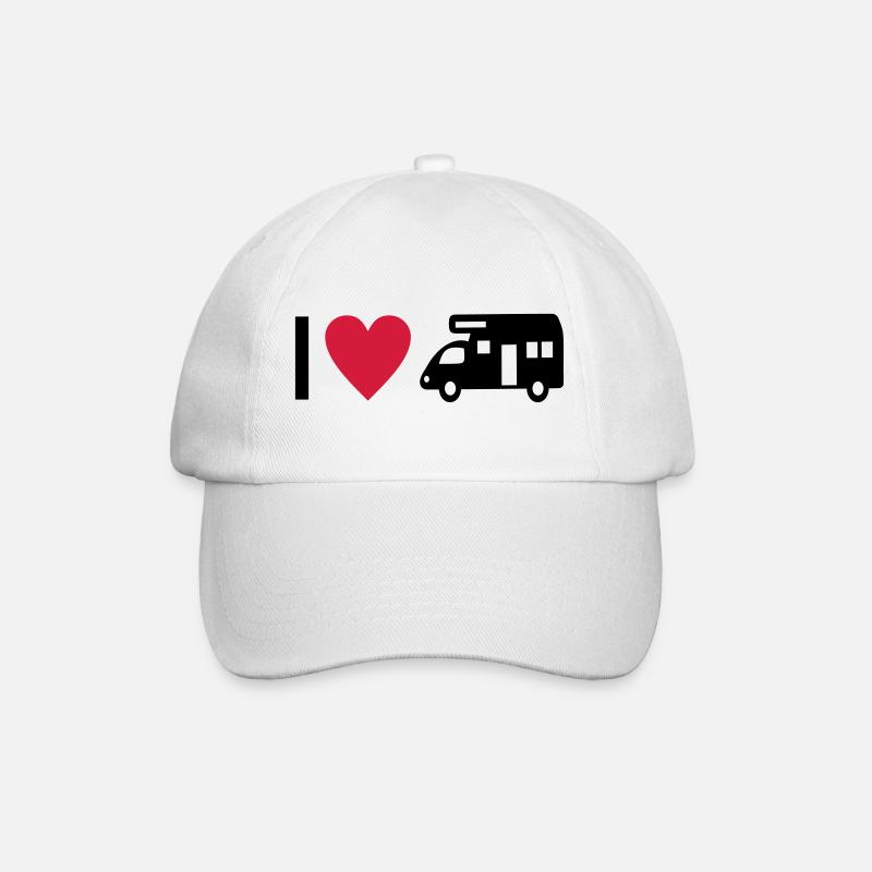 I love Camping - Baseballkappe - Weiß/Weiß