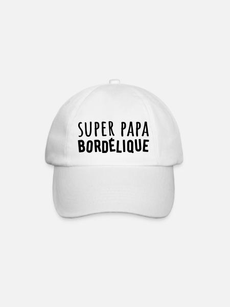 Super Papa bordélique - Casquette classique - blanc/blanc
