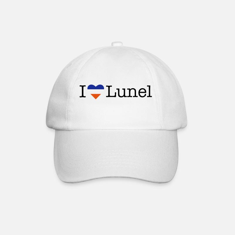 I love Lunel - Baseballkappe - Weiß/Weiß