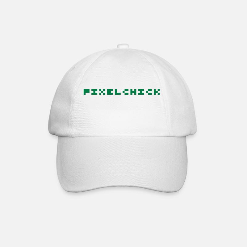 Pixelchick - Baseball Cap - white/white