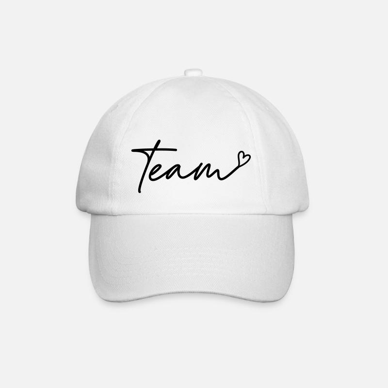 Team with heart - Baseball Cap - white/white