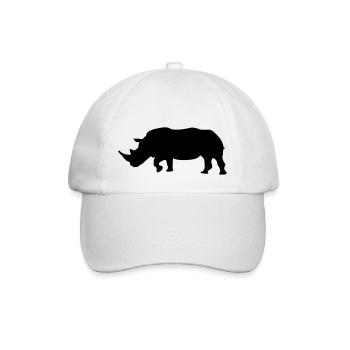rhino silhouette design - Baseballkappe - Weiß/Weiß - Vorne