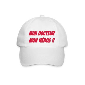Mon DOCTEUR Mon heros !! - Casquette classique - blanc/blanc - Devant