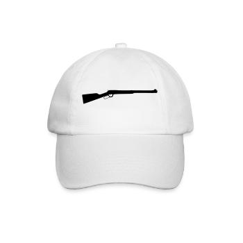 lever action rifle western - Baseball Cap - white/white - Front