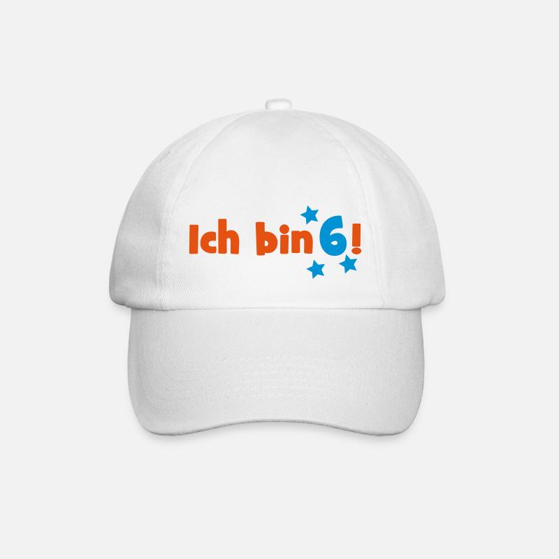 6 - Baseballkappe - Weiß/Weiß