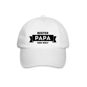 Bester Papa der Welt - Baseballkappe - Weiß/Weiß - Vorne