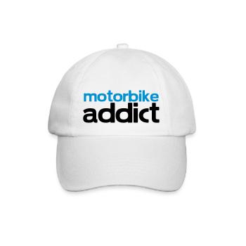 motorbike addict - Baseball Cap - white/white - Front