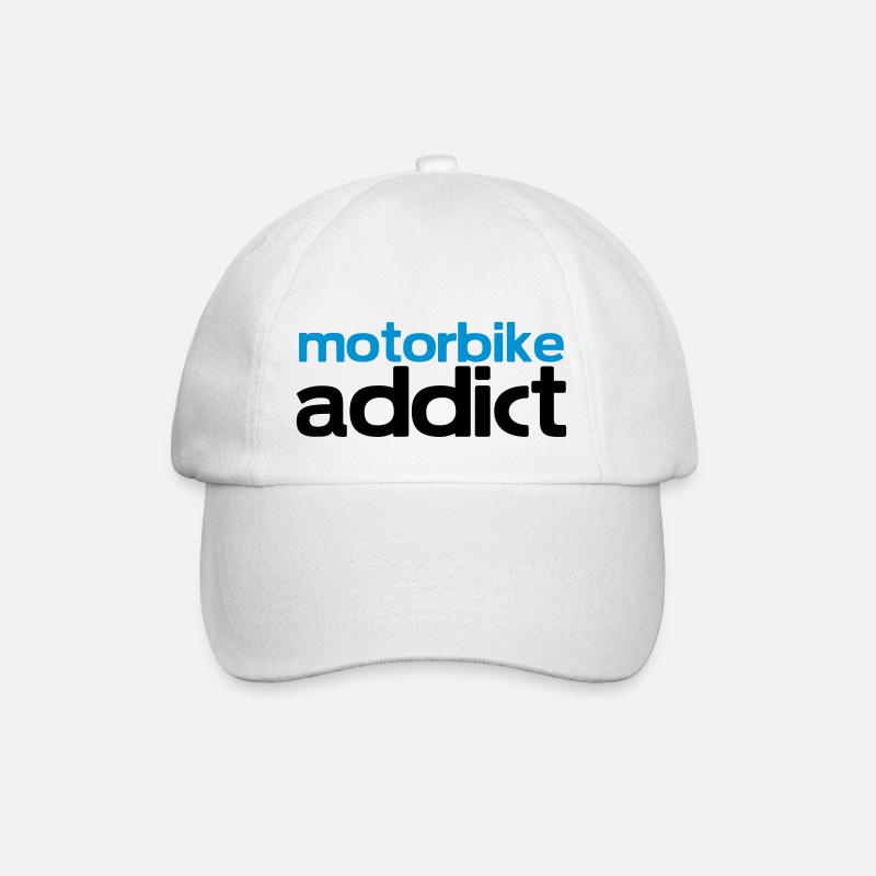 motorbike addict - Baseball Cap - white/white