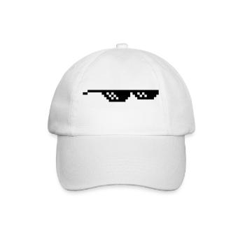 Brille Pixel Internet Meme Spaß - Baseballkappe - Weiß/Weiß - Vorne