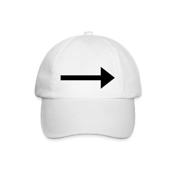 arrow pointing - Baseball Cap - white/white - Front