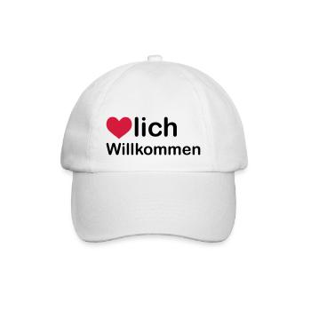 herzlich willkommen - Baseballkappe - Weiß/Weiß - Vorne