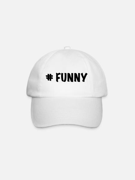 # funny - Baseball Cap - white/white