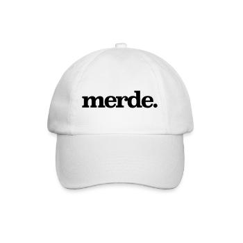 merde - Baseballkappe - Weiß/Weiß - Vorne