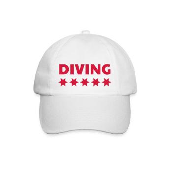 Tauchen / Taucher / Diving / Scuba Diving - Baseballkappe - Weiß/Weiß - Vorne