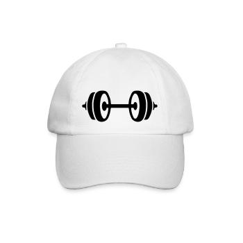 hantel icon - Baseballkappe - Weiß/Weiß - Vorne