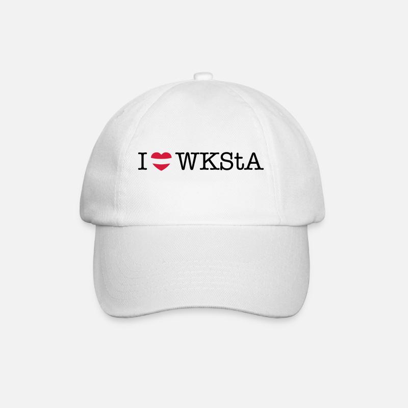 i love wksta - Baseball Cap - white/white