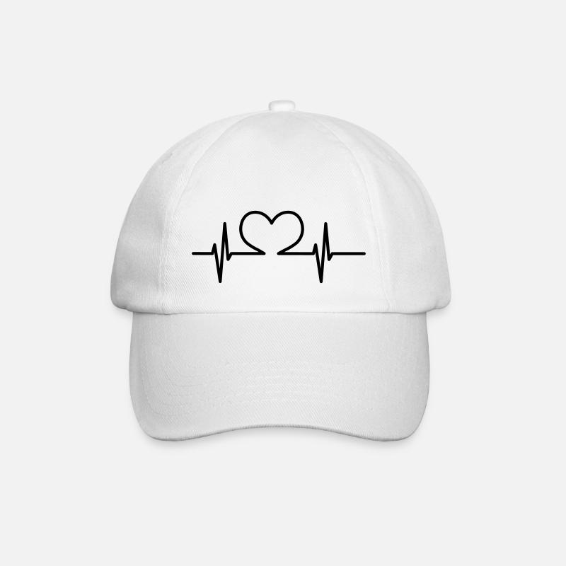 Heartbeat - Baseballkappe - Weiß/Weiß