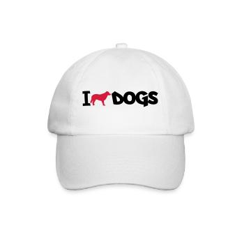 dog i love 02 - Baseballkappe - Weiß/Weiß - Vorne