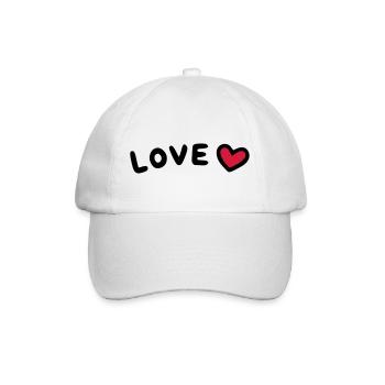 Cœur d’amour - Casquette classique - blanc/blanc - Devant