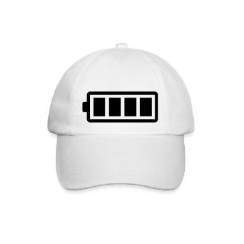 Akku, voll aufgeladen - Baseballkappe - Weiß/Weiß - Vorne